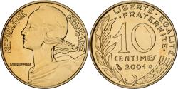 World Coins - France, 10 Centimes, Marianne, 2001, MDP, Série BU, Bronze-Aluminium