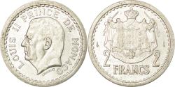 World Coins - Coin, Monaco, Louis II, 2 Francs, Undated (1943), , Aluminum, KM:121
