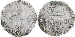 World Coins - Coin, France, Henri III, 1/8 Ecu, 1586, Rennes, , Silver, Gadoury:485