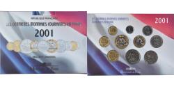 World Coins - France, Coffret 1 c. à 20 frs., 2001, Monnaie de Paris, BU,