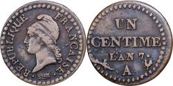 World Coins - France, 1 Centime, Dupré, AN 7, Paris, Copper, , Gadoury:76
