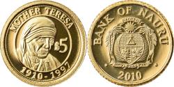 World Coins - Coin, Nauru, Mother Teresa, 5 Dollars, 2010, MS(65-70), Gold