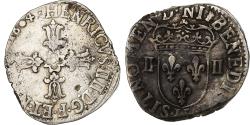 World Coins - France, Henri IV, 1/4 Ecu, 1604, La Rochelle, Silver, , Gadoury:597