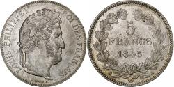 World Coins - France, Louis-Philippe, 5 Francs, 1843, Bordeaux, Silver, , Gadoury:678