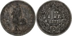 World Coins - Switzerland, Franc, Helvetia, 1877, Bern, Silver, , KM:29a