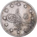 World Coins - Turkey, Abdul Hamid II, Kurush, 1901 (AH 1293/27), Qustantiniyah, Silver