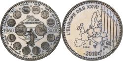 World Coins - France, Medal, L'Europe des XXVII, 50 ans du nouveau Franc, Politics, 2010