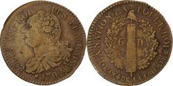 World Coins - France, Louis XVI, 6 deniers français, 1792 / AN 4, Strasbourg, Copper