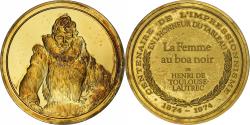 World Coins - France, Medal, Femme au boa noir, Henri de Toulouse-Lautrec, Vermeil,