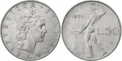 World Coins - Italy, 50 Lire, 1959, Rome, Stainless Steel, , KM:95.1