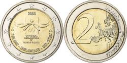 World Coins - Belgium, Albert II, 2 Euro, Human Rights, 2008, Brussels, Bi-Metallic