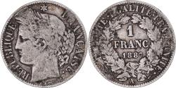 World Coins - Coin, France, Cérès, Franc, 1887, Paris, , Silver, KM:822.1
