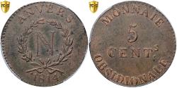 World Coins - France, Napoleon I, 5 Centimes, Obsidionale, 1814, Antwerp, Grand Module