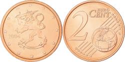 World Coins - Finland, 2 Euro Cent, 2004, FDC, , Copper Plated Steel, KM:99