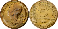 World Coins - Coin, France, Marianne, 5 Centimes, 1982, Paris, série FDC,