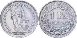 World Coins - Switzerland, Franc, 1953, Bern, Silver, , KM:24