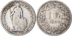 World Coins - Coin, Switzerland, Franc, 1887, Bern, , Silver, KM:24