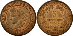 World Coins - Coin, France, Cérès, 5 Centimes, 1874, Paris, , Bronze, KM:821.1