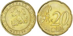 World Coins - Monaco, Rainier III, 20 Euro Cent, 2002, Paris, , Brass, Gadoury:MC176