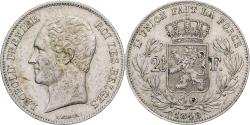 World Coins - Belgium, Leopold I, 2-1/2 Francs, 1848, Brussels, Silver,