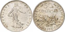 World Coins - France, Semeuse, 50 Centimes, 1919, Paris, , Silver, KM:854