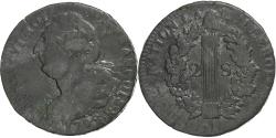 World Coins - France, Louis XVI, 2 Sols, 1792/91 / AN 4, Orléans, Métal de cloche