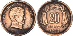 World Coins - Coin, Chile, 20 Centavos, 1942