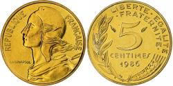 World Coins - France, 5 Centimes, Marianne, 1986, Monnaie de Paris, série FDC