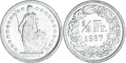 World Coins - Coin, Switzerland, 1/2 Franc, 1967, Bern, , Silver, KM:23