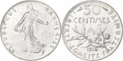World Coins - France, 50 Centimes, Semeuse, 1914, Paris, Silver, , Gadoury:420