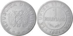 World Coins - Coin, Bolivia, Boliviano, 1987, , Stainless Steel, KM:205