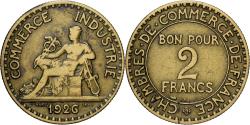 World Coins - France, Chambre de commerce, 2 Francs, 1926, Paris, , Aluminum-Bronze
