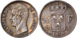 World Coins - Coin, France, Charles X, 1/4 Franc, 1830, Paris, , Silver, KM:722.1