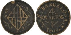 World Coins - Coin, Spain, BARCELONA, Joseph (Jose) Napolean, 4 Quartos, 1809, Barcelona