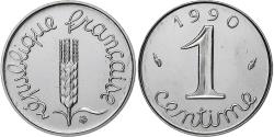 World Coins - France, Centime, Épi, 1990, Paris, FDC, Stainless Steel, , Gadoury:91