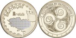 World Coins - France, Medal, La Bretagne, Breizh, Gilt steel, Colourized,