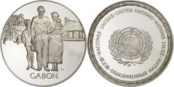 World Coins - France, Medal, Nations Unies, Gabon, Silver,