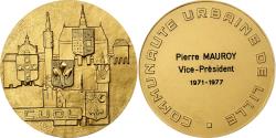 World Coins - France, Medal, La Communauté Urbaine de Lille à Pierre Mauroy, 1977, Gilt