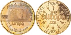 World Coins - France, Medal, L'Europe, 500 Latu Lettonie, 2003, , Copper Gilt