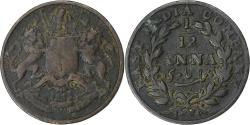 World Coins - India-British, William IV, 1/2 Anna, 1835, Copper, , KM:445