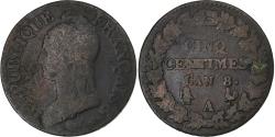 World Coins - France, 5 Centimes, Dupré, AN 8, Paris, Bronze, , Gadoury:126a