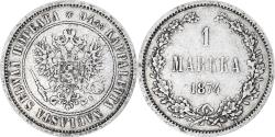 World Coins - Coin, Finland, Alexander II, Markka, 1874, Helsinki, , Silver, KM:3.2