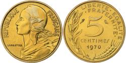 World Coins - France, 5 Centimes, Marianne, 1970, Paris, série FDC, Aluminum-Bronze
