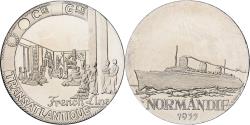 World Coins - France, Medal, Compagnie Générale Transatlantique, Normandie, Copper-nickel