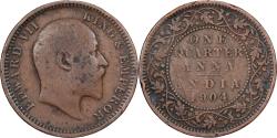 World Coins - India, 1/4 Anna, 1904, Cuivre, , KM:15