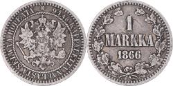 World Coins - Coin, Finland, Alexander II, Markka, 1866, Helsinki, , Silver, KM:3.1