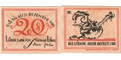 World Coins - Germany, Lübeck, 20 Pfennig, 1921-04-01, UNC(63)