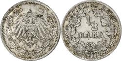 World Coins - GERMANY - EMPIRE, Wilhelm II, 1/2 Mark, 1916, Berlin, Silver, , KM:17