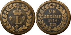 World Coins - Coin, France, Louis XVIII, Decime, 1814, Strasbourg, , Bronze