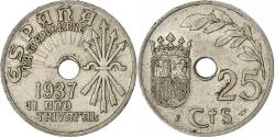 World Coins - Spain, 25 Centimos, 1937, Vienna, Copper-nickel, , KM:753